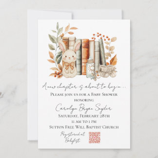 A New Chapter is about to begin baby shower invite