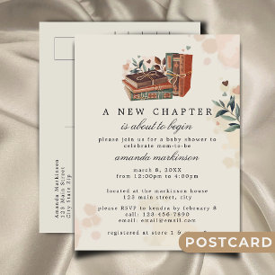 A New Chapter Is About to Begin Baby Shower Postcard
