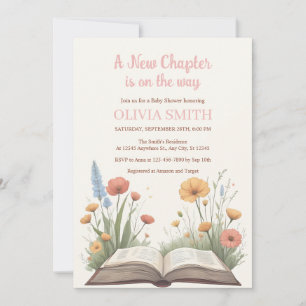 A New Chapter is On The Way, Books, Wild Flowers Invitation