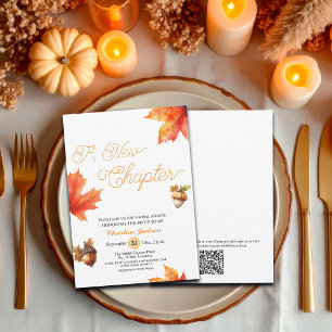 A New Chapter Maple Tree Leaves Bridal Shower Invitation