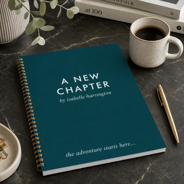 A New Chapter | Modern Teal Novel Style Journal (Creator Uploaded)