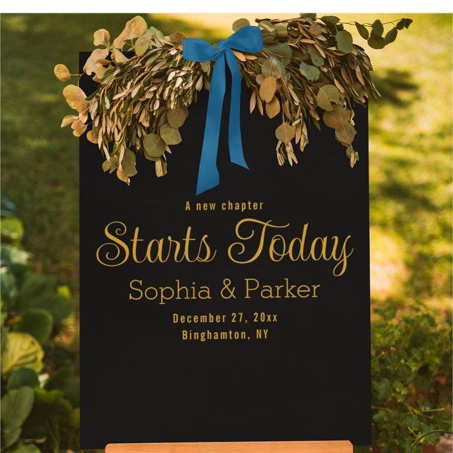 A New Chapter Starts Today Elegant Wedding Welcome Acrylic Sign (Creator Uploaded)