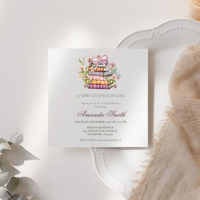 A New Chapter Story Book Bridal Shower Invitation (Creator Uploaded)