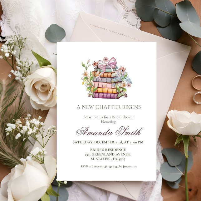 A New Chapter Story Book Bridal Shower Invitation (Creator Uploaded)