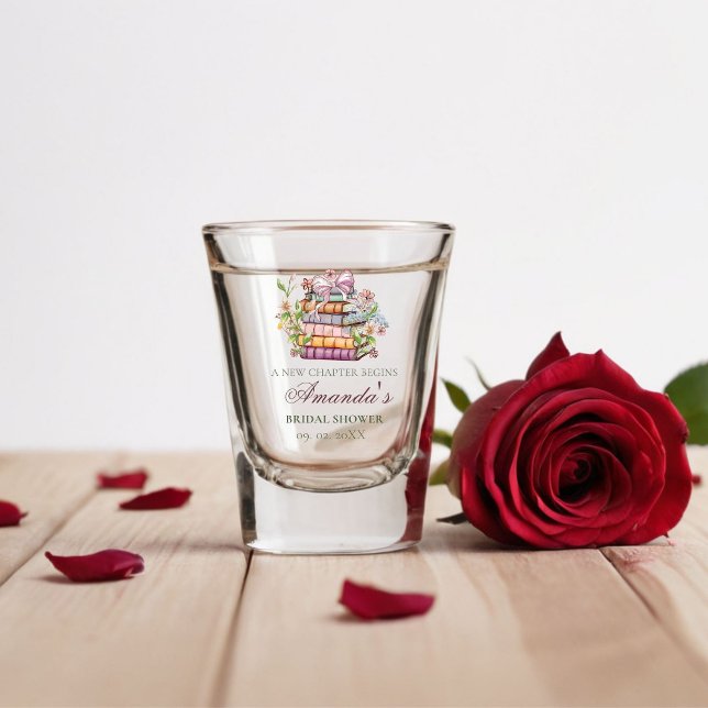 A New Chapter Story Book Bridal Shower Shot Glass (Creator Uploaded)
