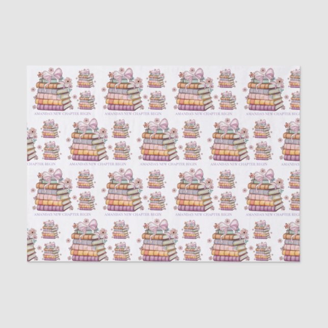 A New Chapter Story Book Bridal Shower  Tissue Paper (Front)