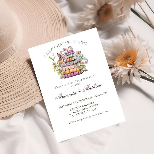A New Chapter Story Book Engagement Invitation (Creator Uploaded)