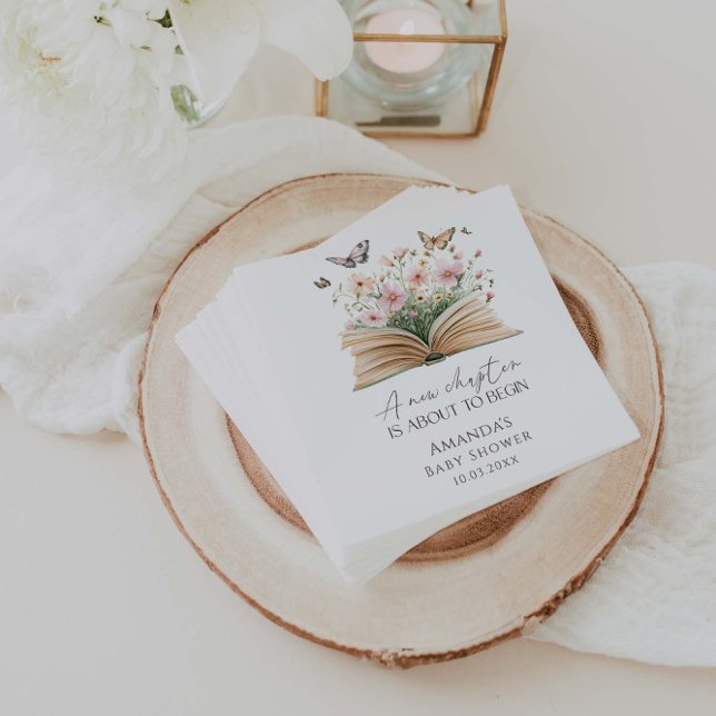 A New Chapter Storybook Baby Shower  Napkin (Creator Uploaded)