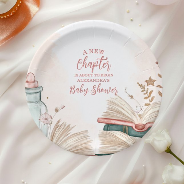 A New Chapter Storybook Baby Shower Paper Plate (Creator Uploaded)
