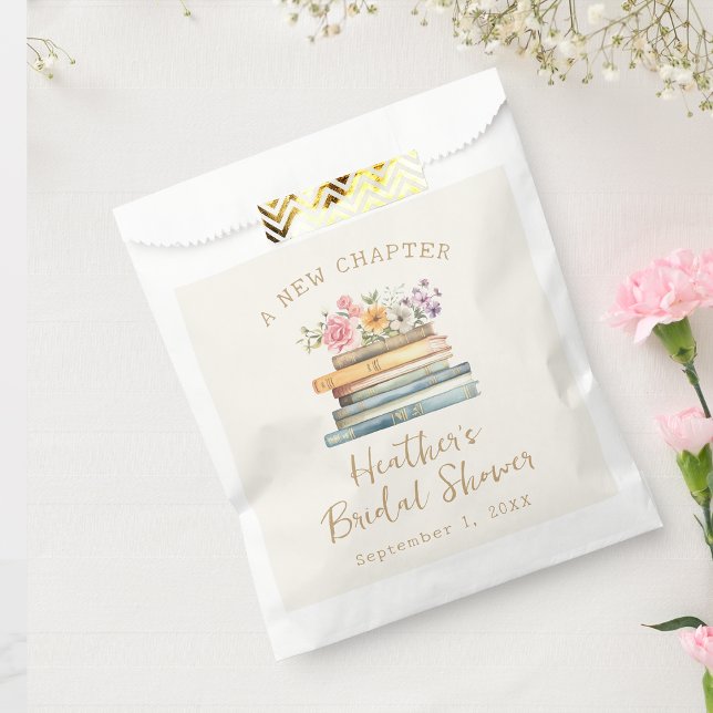 A New Chapter Wildflower Books Bridal Shower Favour Bags (A New Chapter Wildflower Books Bridal Shower Favor Bag by Painted Paperie
)