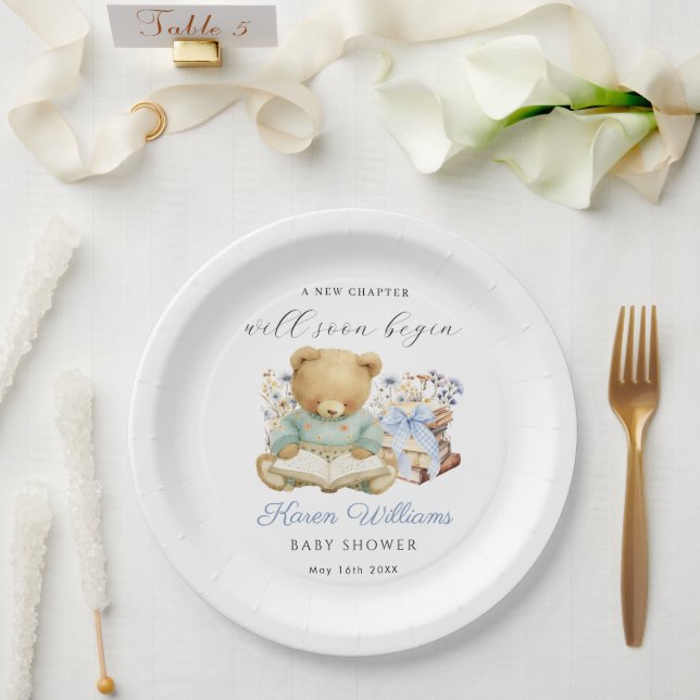 A New Charger Begin Bear Books Paper Plate (Wedding)