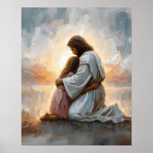 A New Day, Christian Art, Jesus with Girl, Jesus  Poster