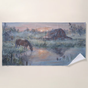 A New Day -* Horse painting Beach Towel
