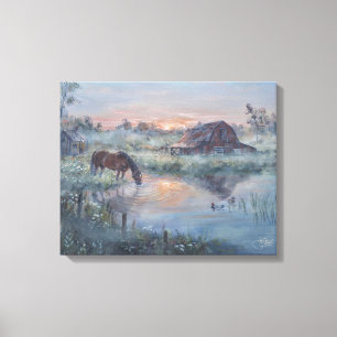 A New Day - Horse painting Canvas Print