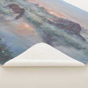 A New Day -* Horse painting Sherpa Blanket
