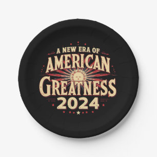 A New Era of American Greatness 2024 Trump Won Paper Plate