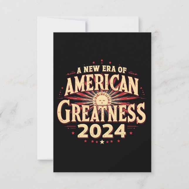 A New Era of American Greatness 2024 Trump Won  Thank You Card (Front)