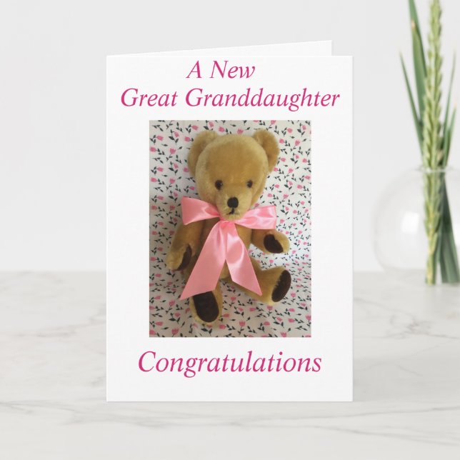 A New Great granddaughter Card (Front)