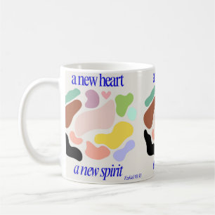 A New Heart, A New Spirit , Graphic Design Pattern Coffee Mug