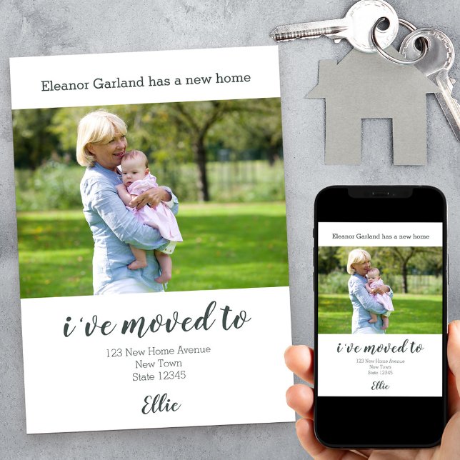 A New Home Custom Photo I've Moved To New Address Announcement (Creator Uploaded)