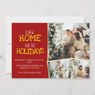 A New Home For Holidays Red Photo Moving Holiday Card