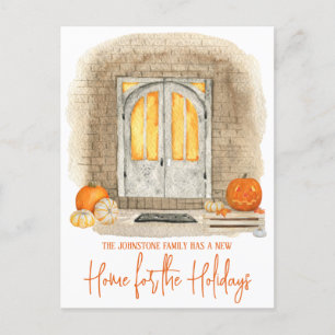A New Home for the Halloween Moving Announcement Postcard