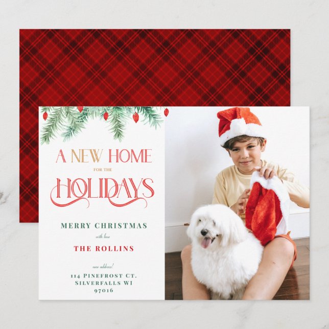 A New Home For The Holidays Change of Address Card (Front/Back)