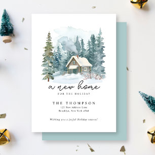 A New Home Holiday Handwriting Calligraphy Moving Announcement