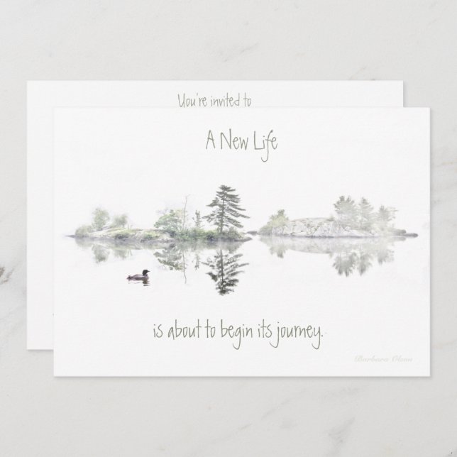 A New Life: A journey is about to begin:-Loons: Invitation (Front/Back)