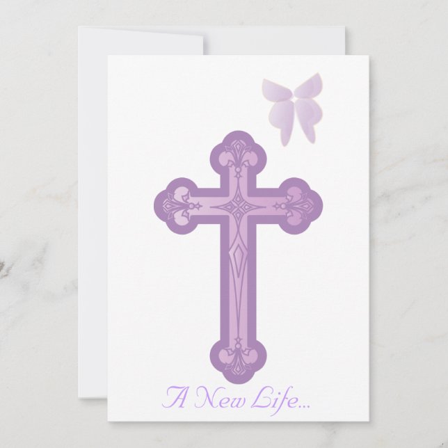 A New Life Christening Invitation-Customise Invitation (Front)