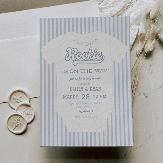 A New Little Rookie Baby Shower Invitation (Creator Uploaded)