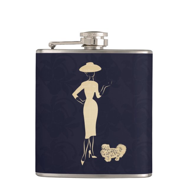 A New Look Vintage 1950s Fashion Hip Flask (Front)