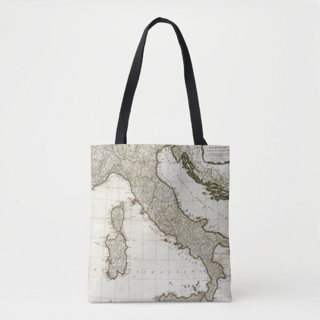 A new map of Italy with the islands of Sicily Tote Bag (Front)