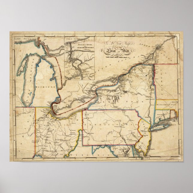 A New Map Of The Seat Of War Poster (Front)