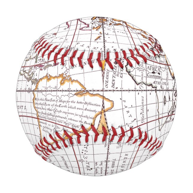 A New Map Of The Terraqueous Globe Custom Baseball (Back)