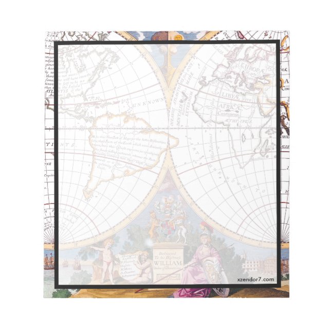 A New Map Of The Terraqueous Globe Notepad (Front)