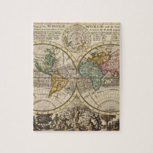 A new map of the whole world with trade winds jigsaw puzzle