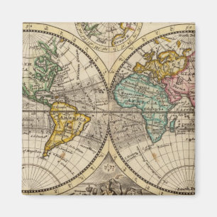 A new map of the whole world with trade winds magnet