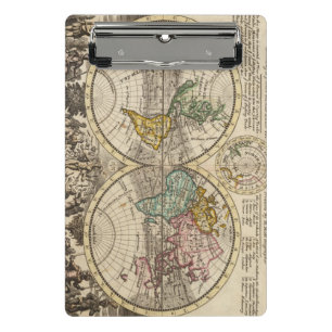 A new map of the whole world with trade winds mini clipboard