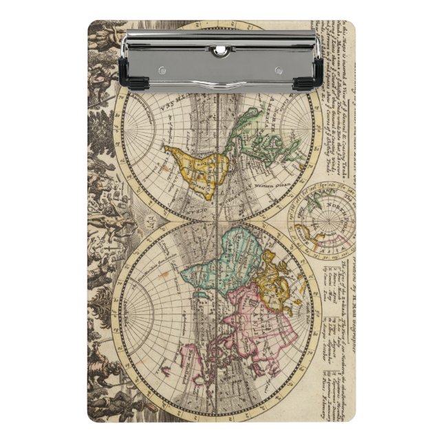 A new map of the whole world with trade winds mini clipboard (Front)