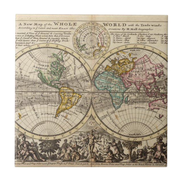 A new map of the whole world with trade winds tile (Front)