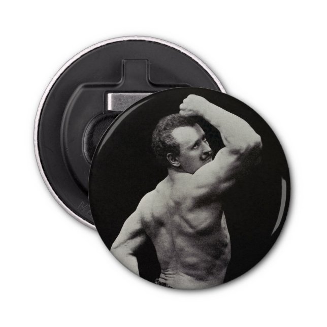 A New Pose by StrongMen Eugen Sandow Bodybuilding Bottle Opener (Front)