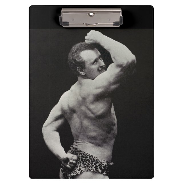 A New Pose by StrongMen Eugen Sandow Bodybuilding Clipboard (Front)