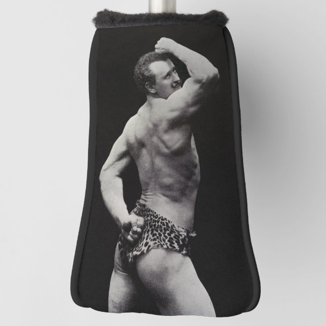 A New Pose by StrongMen Eugen Sandow Bodybuilding Golf Head Cover (Rotate 90)