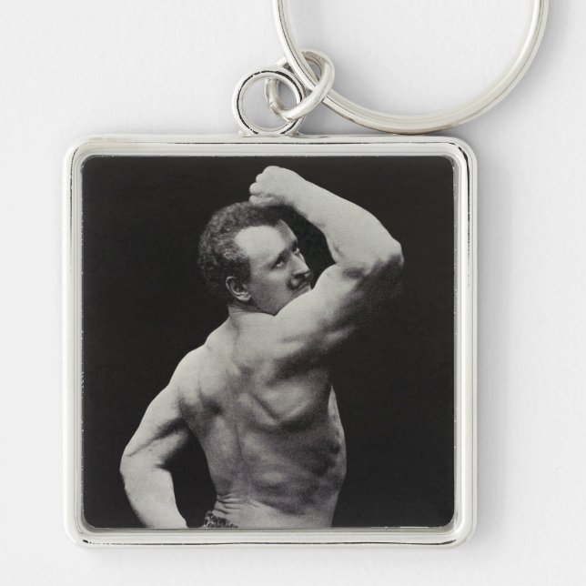 A New Pose by StrongMen Eugen Sandow Bodybuilding Key Ring (Front)