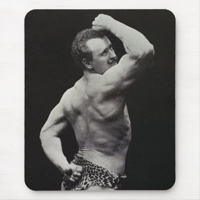 A New Pose by StrongMen Eugen Sandow Bodybuilding Mouse Mat (Front)