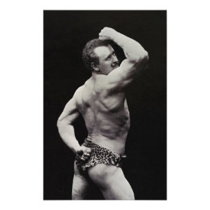 A New Pose by StrongMen Eugen Sandow Bodybuilding Photo Print