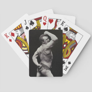 A New Pose by StrongMen Eugen Sandow Bodybuilding Playing Cards