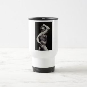 A New Pose by StrongMen Eugen Sandow Bodybuilding Travel Mug