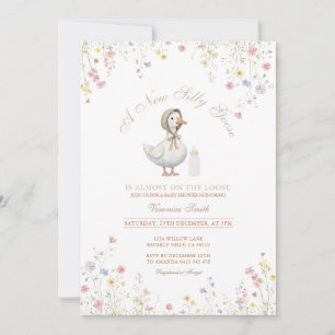 A New Silly Goose Baby Shower Wildflower Invitation